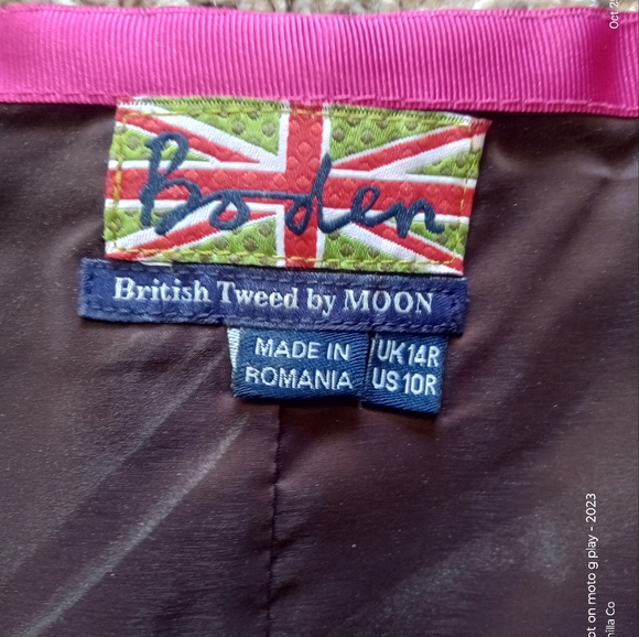 NEW Boden British Tweed By Moon Plaid Wool Midi Skirt Brown Size M - Picture 2 of 7